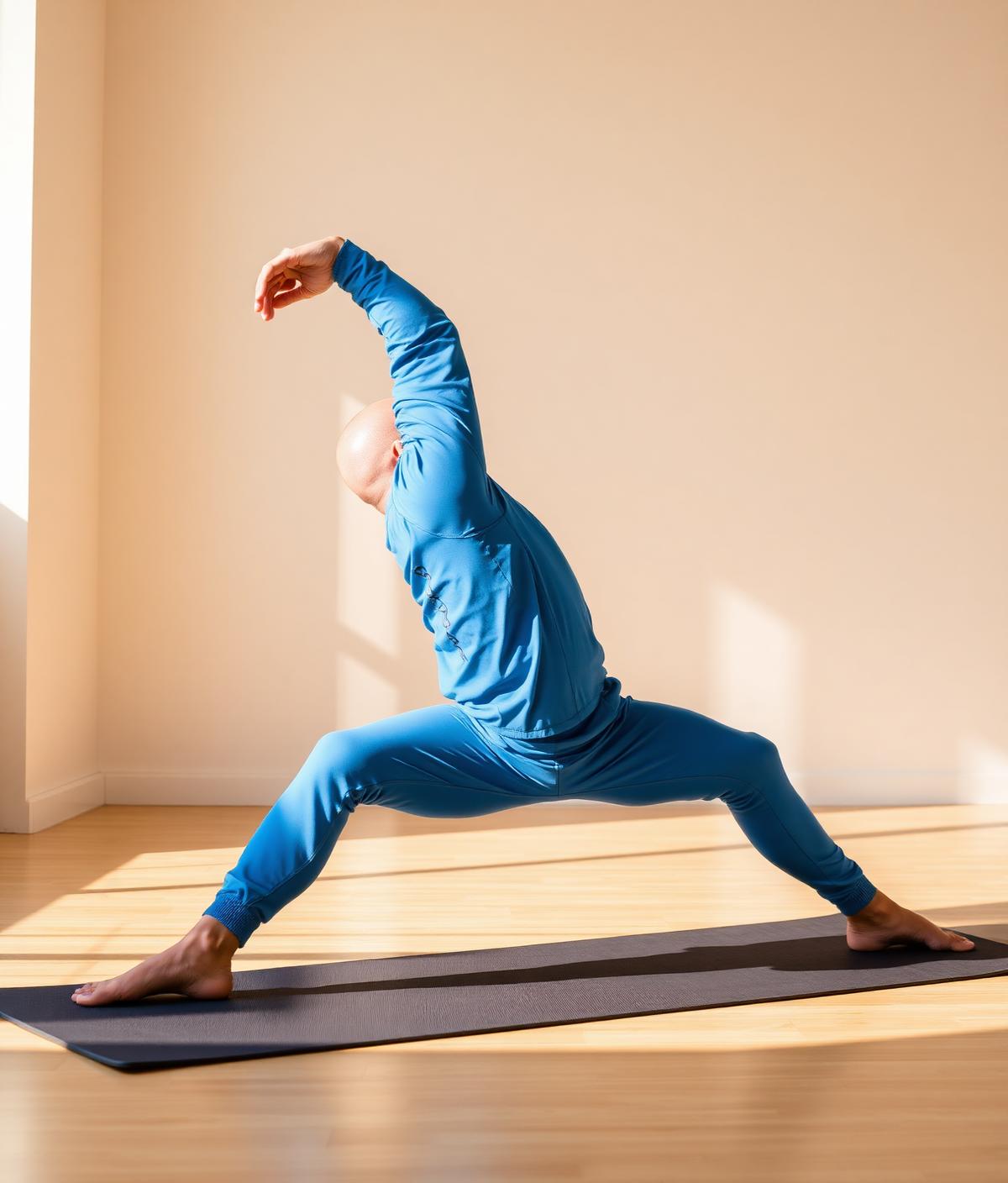 Man doing a deep spine mobility lunge stretch